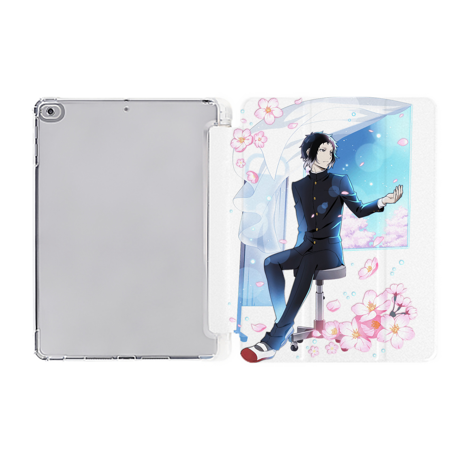 （画像用） 文豪ストレイドッグス Bungo Stray Dogs IPad ケース ペン収納付き 三つ折りスタンド PUレザー×シリコン 対応機種9.5/10.5/10.9インチ